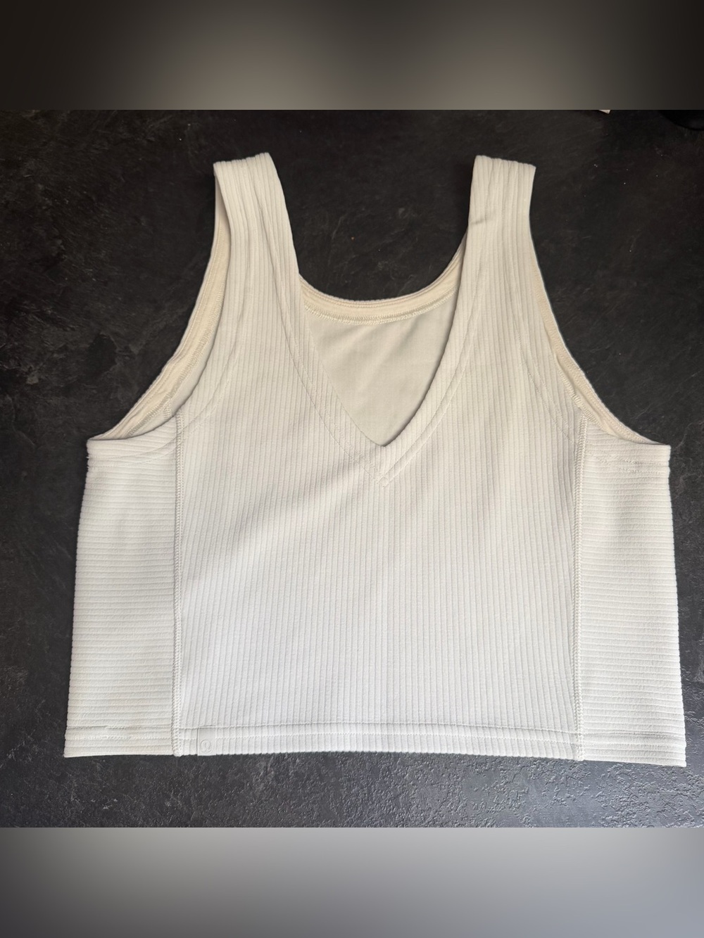 lululemon White Ribbed Softstream Cropped Tank Top size 6 - Picture 4 of 7
